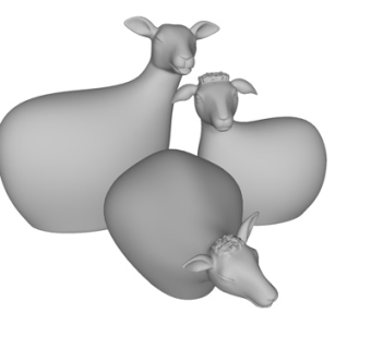 现代绵羊雕塑su模型