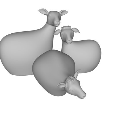 现代绵羊雕塑su模型