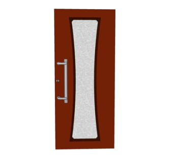 现代实木平开门su模型