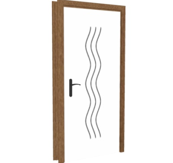 现代实木平开门su模型