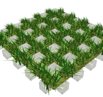 现代植草砖su模型
