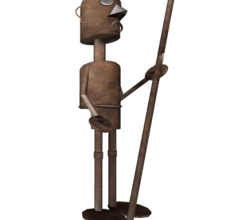 现代抽象人物摆件su模型