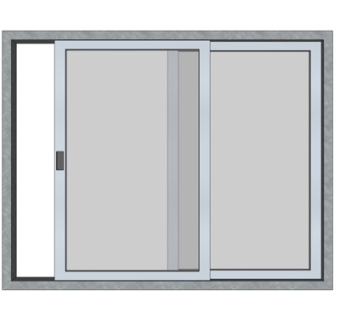 现代推拉窗su模型