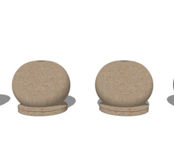 现代拦车石su模型