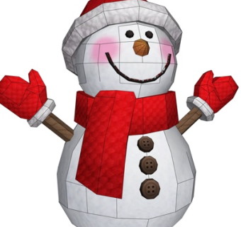 现代雪人摆件su模型