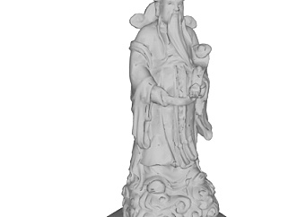 中式财神雕塑su模型