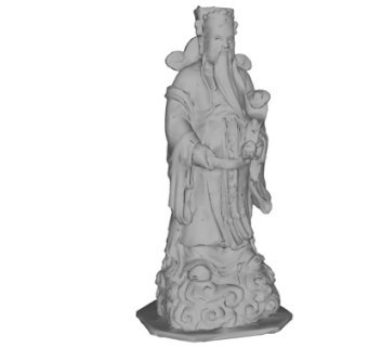 中式财神雕塑su模型