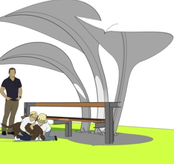 现代仿生叶子公用椅su模型