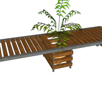 现代实木公用椅su模型