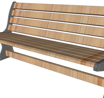 现代实木公用椅su模型