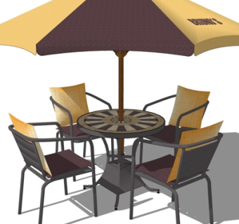 现代铁艺休闲桌椅su模型