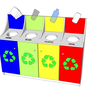 现代公共垃圾桶su模型