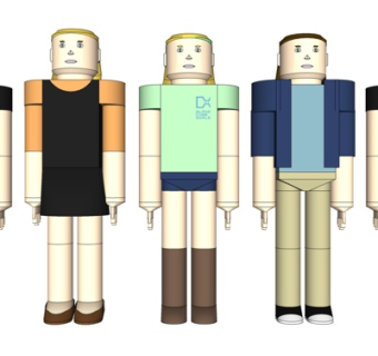 现代乐高积木人物玩具su模型