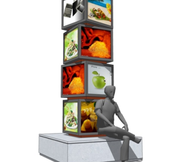 现代标识牌su模型