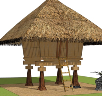 东南亚吊脚楼su模型