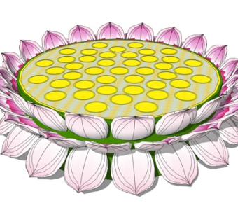 现代莲花须弥座su模型