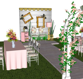 简欧婚礼陈设su模型