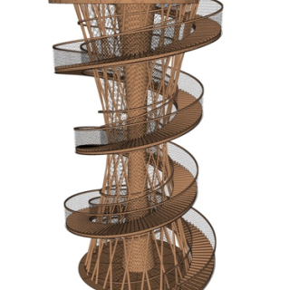 现代景观塔su模型