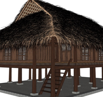 东南亚吊脚楼su模型