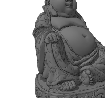 中式弥勒佛雕塑su模型