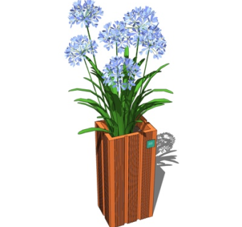 现代花瓶花卉su模型