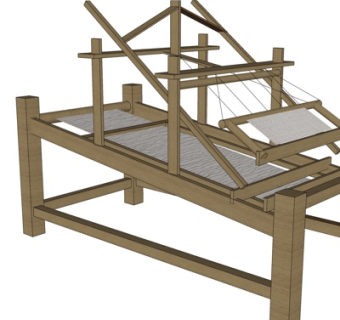 中式缫丝机su模型