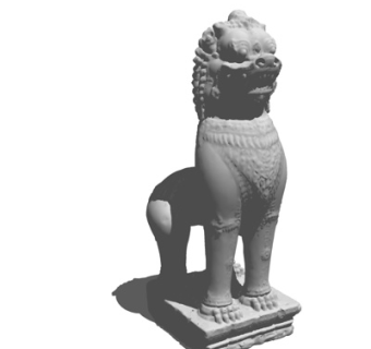 中式石狮子雕塑su模型