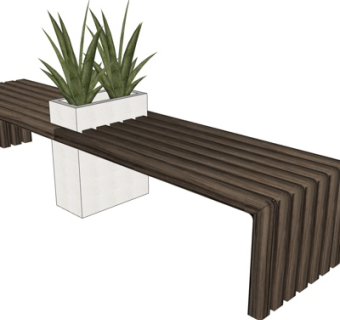 现代公用椅su模型