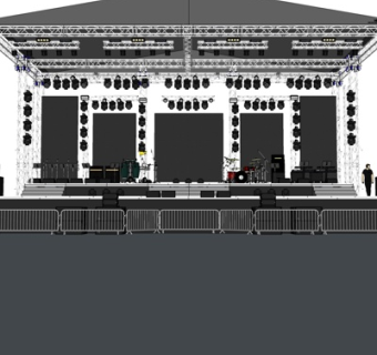 现代舞台su模型