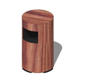 自然风原木垃圾桶su模型