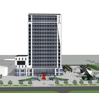 现代办公楼外观su模型