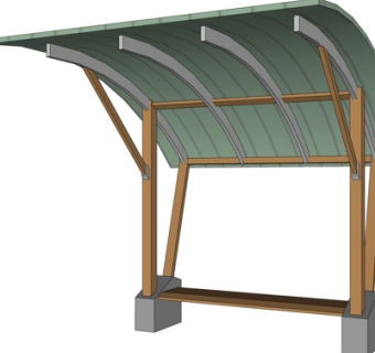 现代候车亭su模型