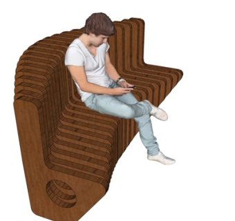 现代公用椅su模型