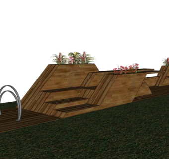 现代实木公用椅su模型