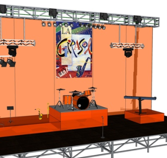 现代舞台su模型