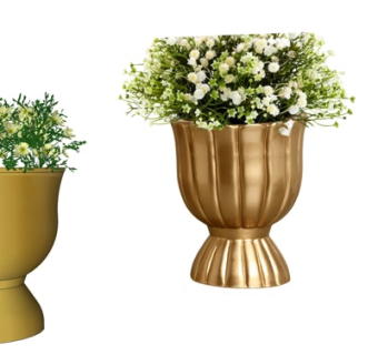 现代金属花瓶花卉su模型