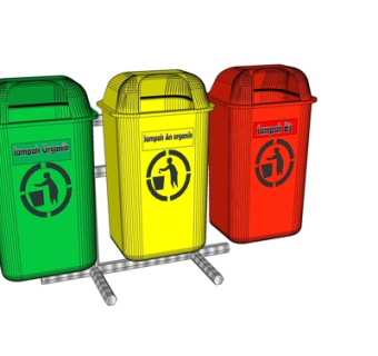 现代垃圾桶su模型