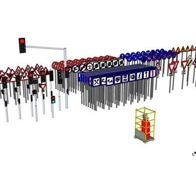 现代交通标志su模型