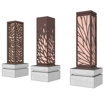 现代草坪灯su模型