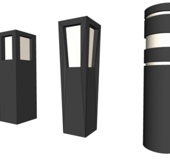 现代草坪灯su模型