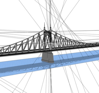 现代铁索桥su模型