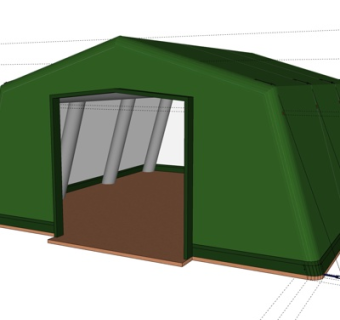 现代帐篷su模型