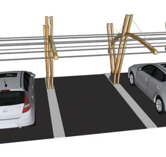 现代雨棚su模型