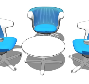 现代休闲桌椅su模型