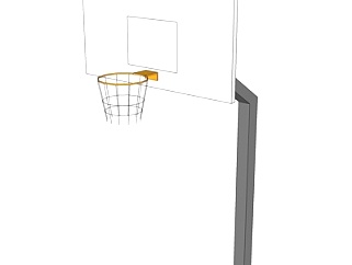 现代篮球框su模型