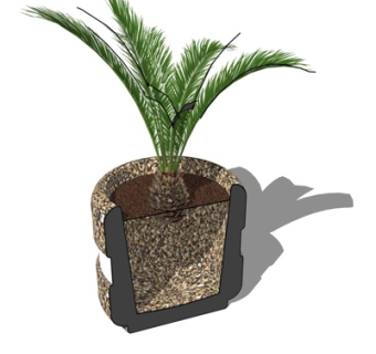 现代植物盆栽su模型