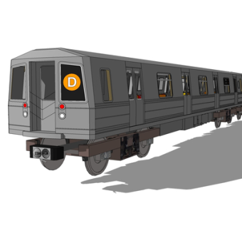 现代火车su模型