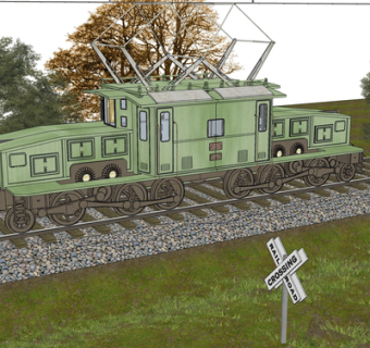 现代蒸汽火车su模型