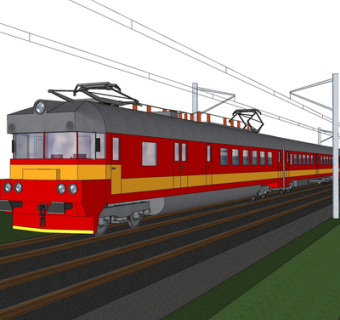 现代火车su模型