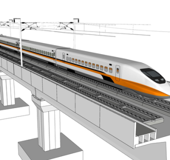 现代高速列车su模型